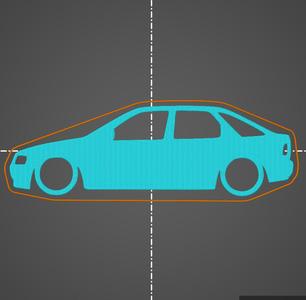 Ford Escort MK5 5 door key silhouette