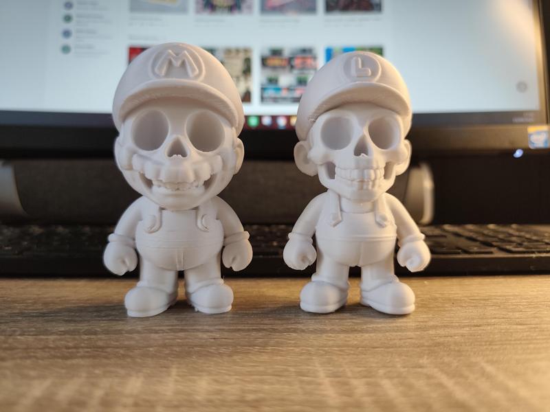 Mario & Luigi Skull Chibi Figures