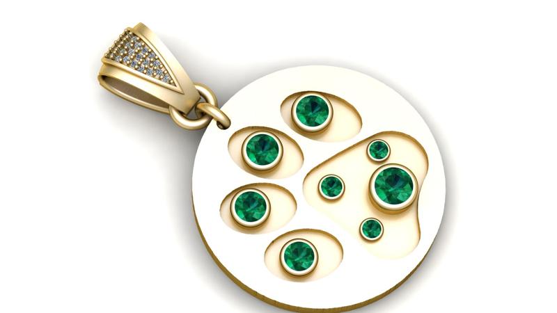 Emerald and Diamond Pendant