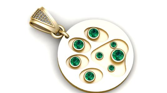 Emerald and Diamond Pendant