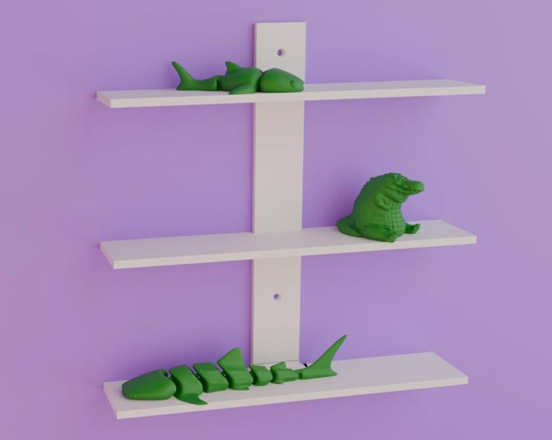 Print in place wall mount shelves