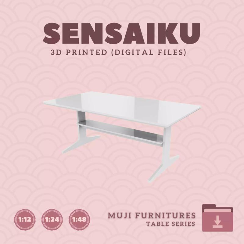 01 Muji Living Dining Table for Mini Dollhouse Muji 3D Print