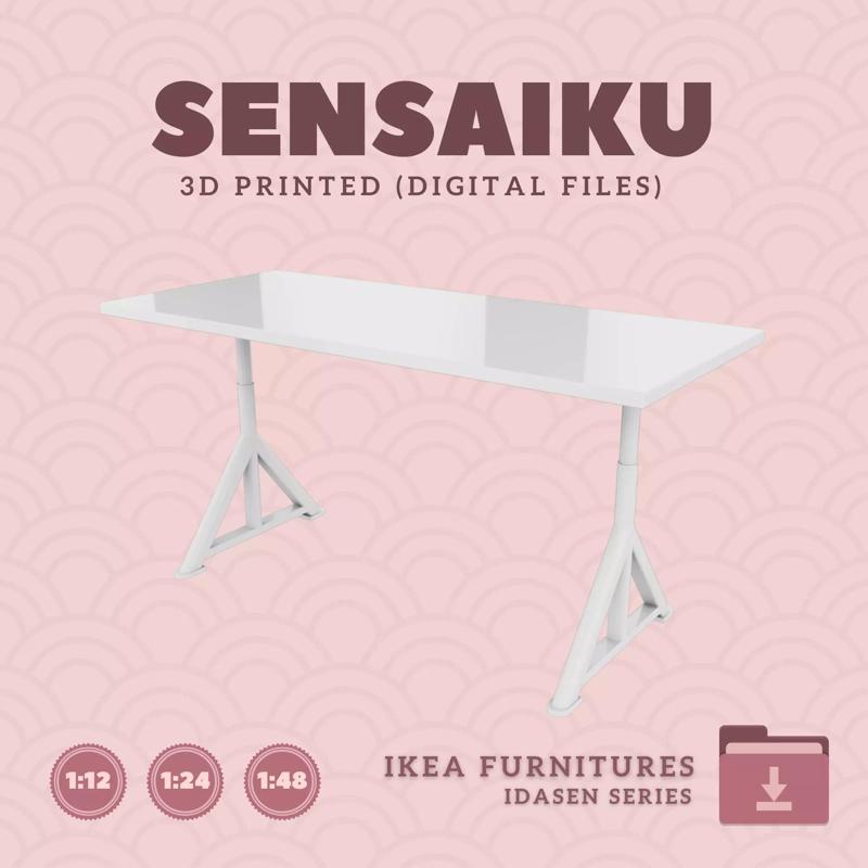 5 IDASEN Desk 63 L 32 H for Dollhouse - IKEA - 3D Print