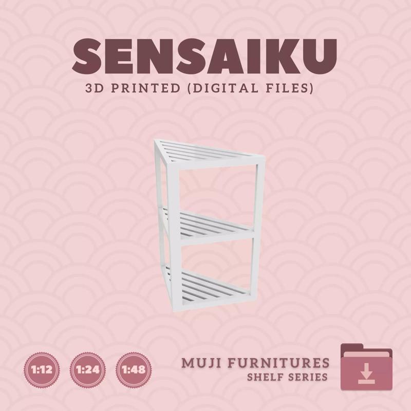 23 Bamboo Rack 3 Tiers for Dollhouse  Muji 3D Print
