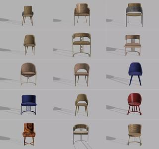 Furniture Chair Collection - 15 Pieces - STL OBJ FBX