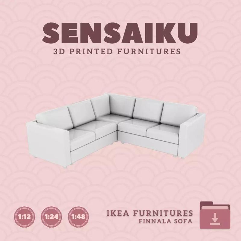 FINNALA 4 Seat Corner Sofa for Dollhouse IKEA 3D Print
