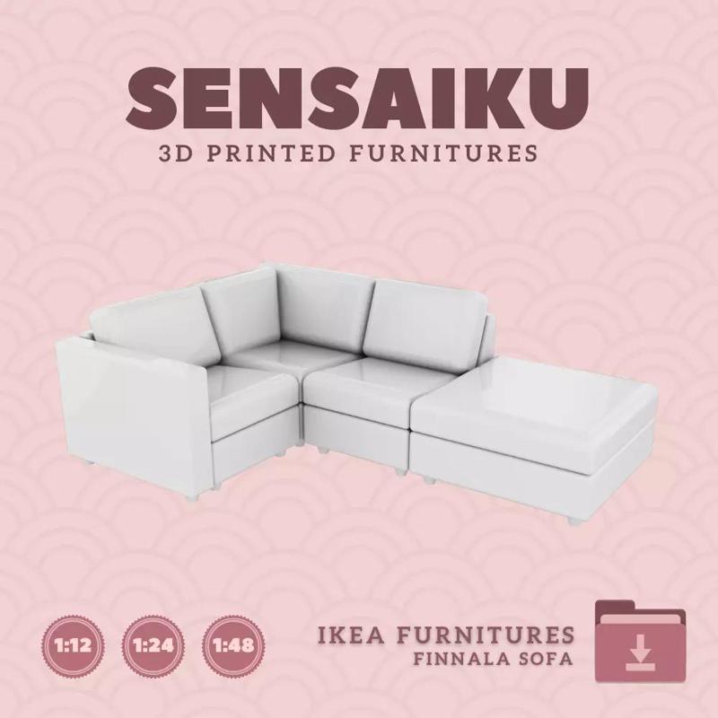 FINNALA Sofa Ottoman V2 for Dollhouse IKEA 3D Print