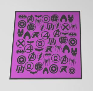 superheroes logo collection wall art