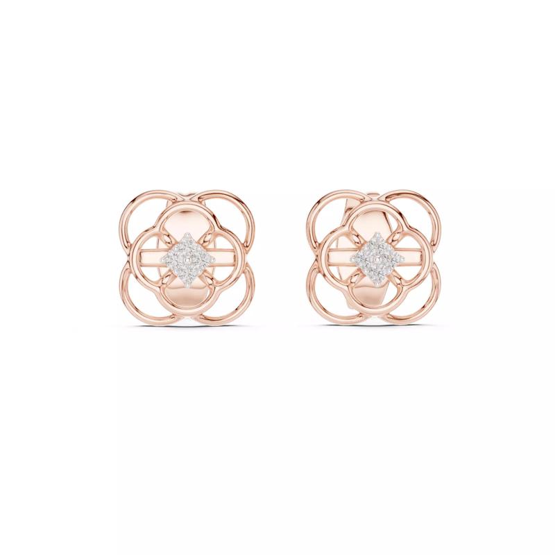 Diamond Studs Earrings 3dm stl renders details 360 animation