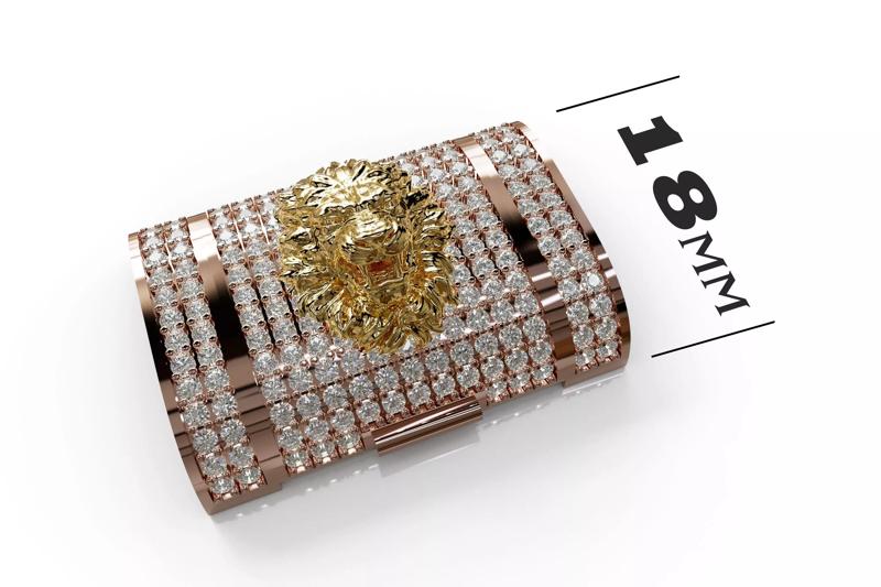 LION Diamond Lock Box for BRACELET - NECKLACE 18mm