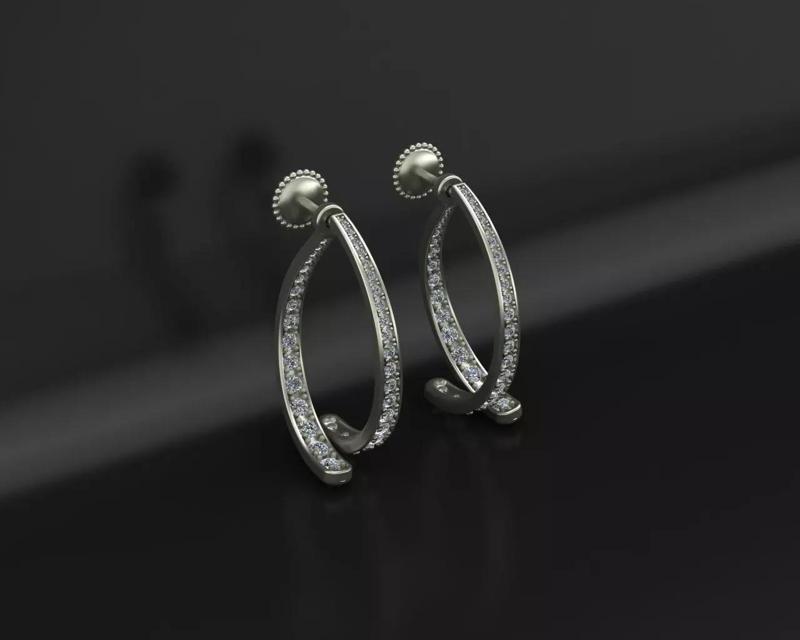 Cross Curved Earrings