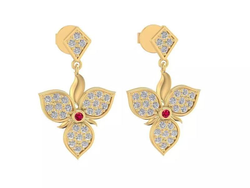 Flower Diamond Earrings for Women 1758