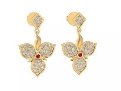 Flower Diamond Earrings for Women 1758