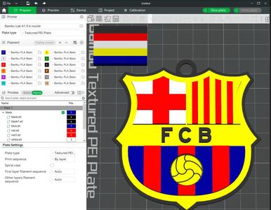 FC Barcelona Keychain Shield color printable and renderable