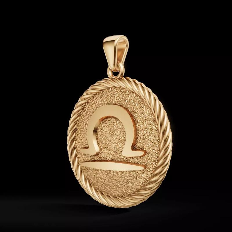 Libra Zodiac Pendant  Double-Sided 3D Jewelry Model