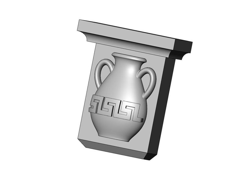 Neoclassical greek key urn corbel and bracket 3D print model