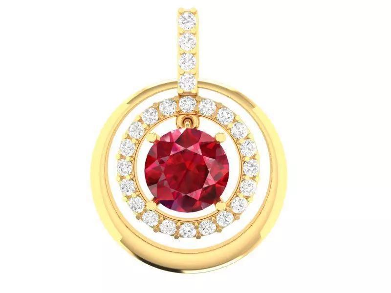 Elegant Round Halo Diamond Pendant 265