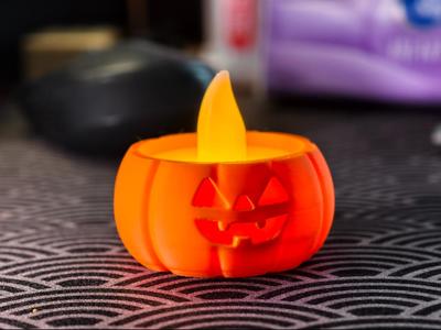 Halloween Pumpkin Candle Holder