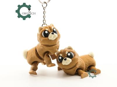 Cobotech Grumpy Fluffy Chow Chow Dog Articulated Keychain - Cute Backpack Keychain