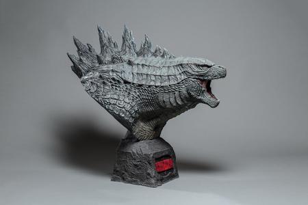 godzilla head bust