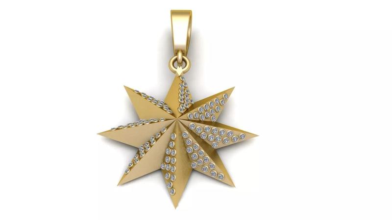 star-shaped gold pendant