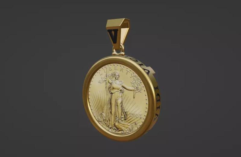 veni vidi vici half oz gold coin frame mount bezel