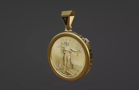 veni vidi vici half oz gold coin frame mount bezel