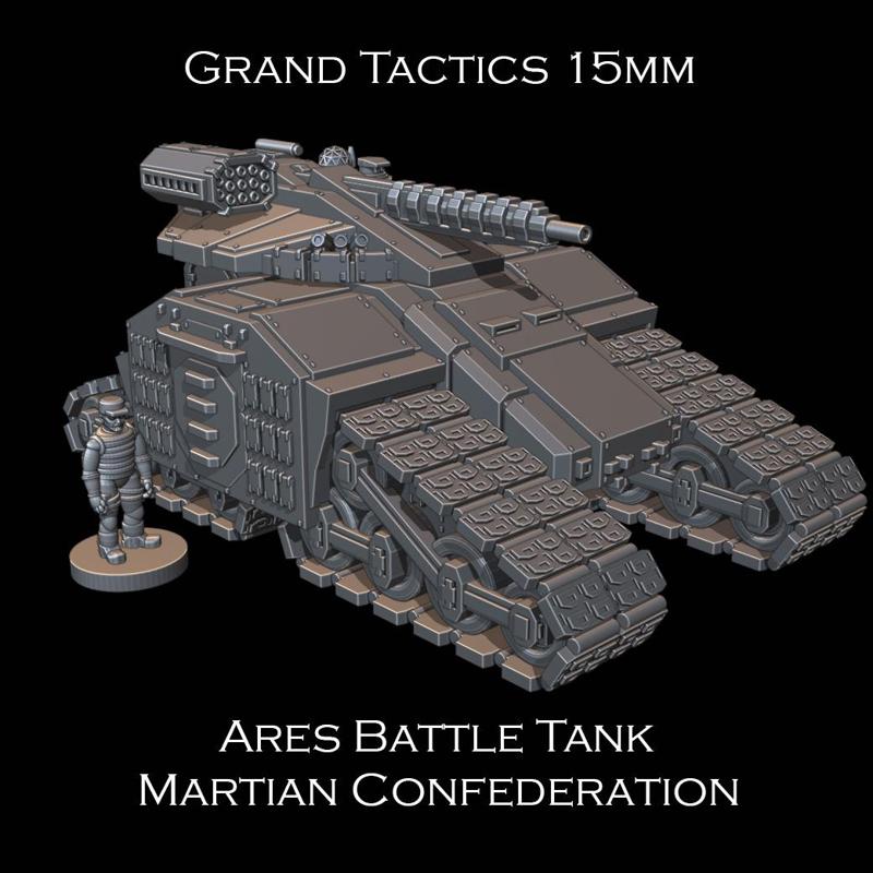 15mm SCI-FI Grand Tactics - Ares Battle Tank - Presupported