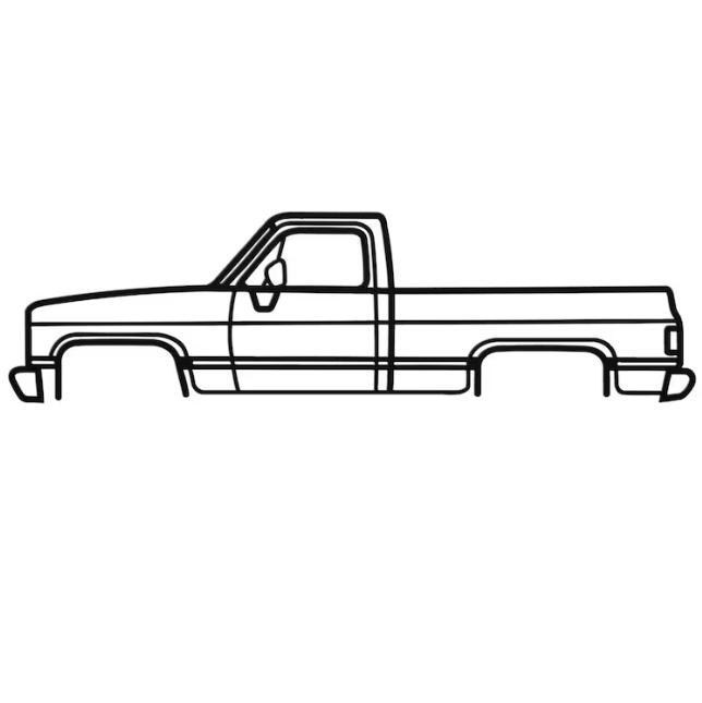 Chevrolet C10 1987 Silhouette Wall Art