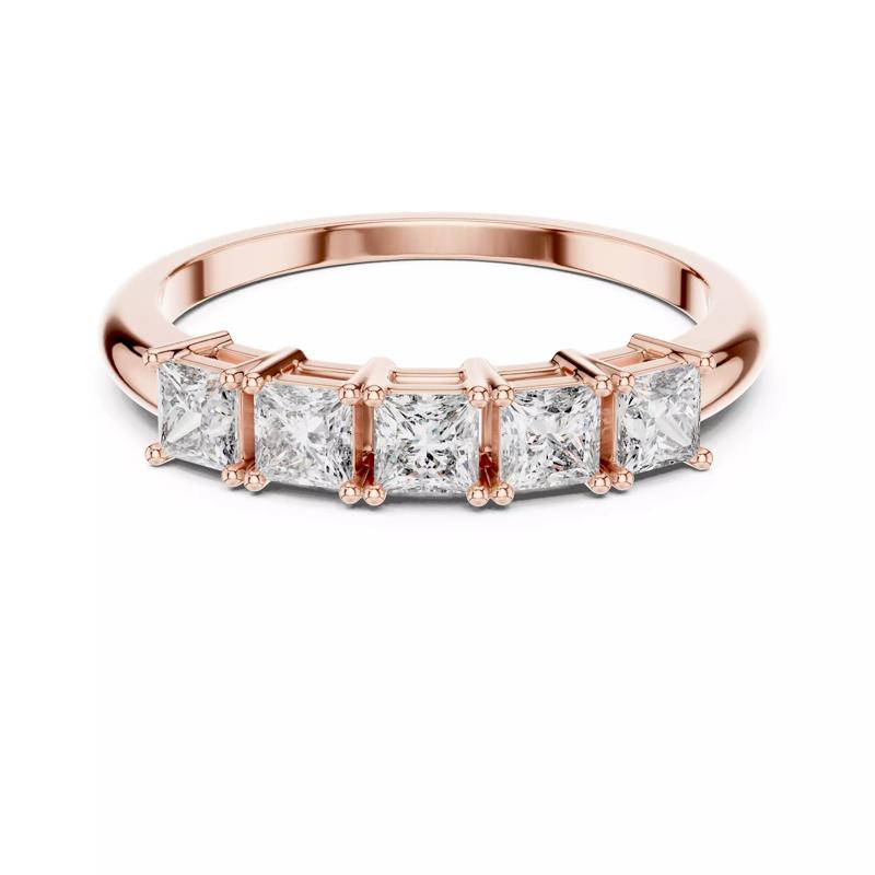 5 Princess Diamond Band Ring 3dm stl renders animation videos