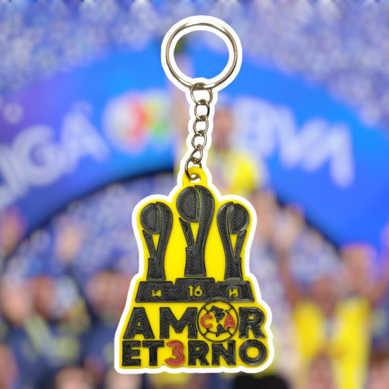 Three-time Mexican Soccer Champion Club America Key Chain