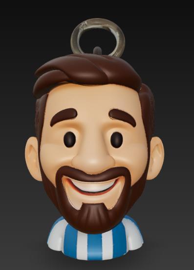 Messi head keychain