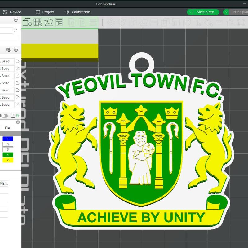 National League Yeovil Town keychain badge color printable and renderable