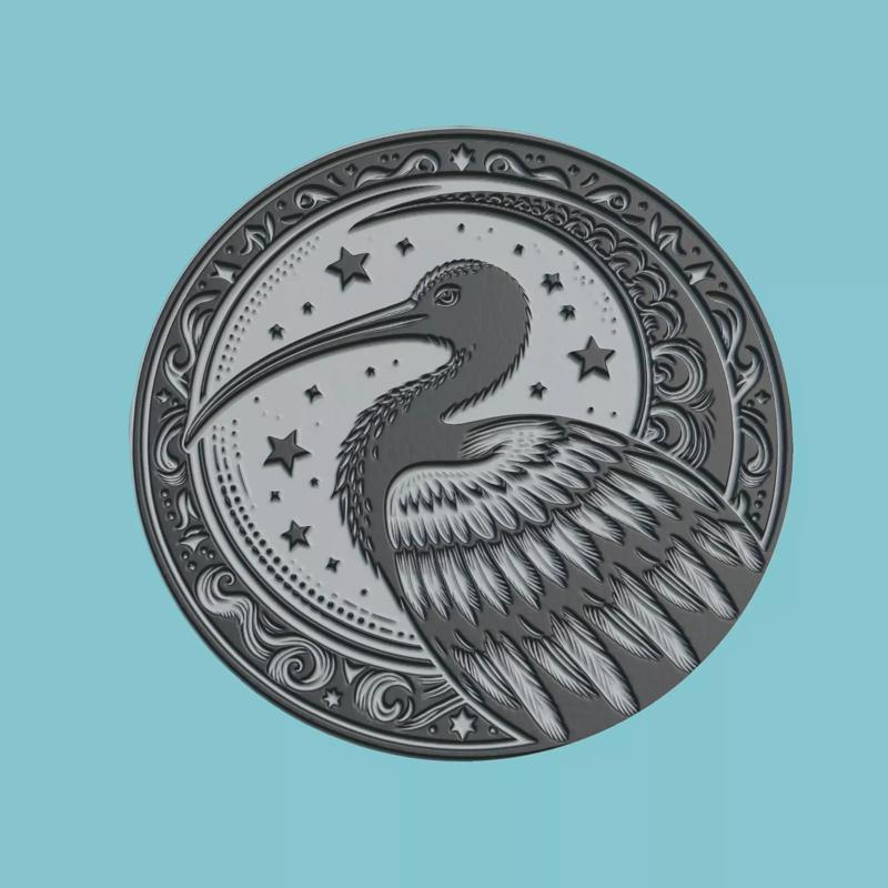 Ibis Animal Medallion Ibis Print Model