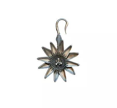 Flower highpoly silver hanging from hook