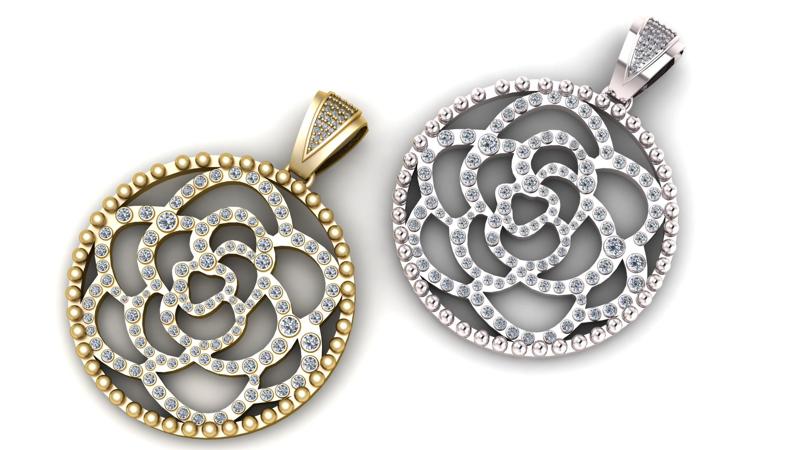 LEAVES FLOWER  GOLD PENDANT  3d printable model