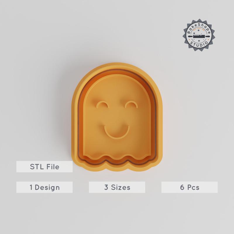 Ghost Shape Cutter & Stamp Set, Perfect for Cookies & Fondant, 3 Sizes S/M/L, Halloween Spooky Baking Collection