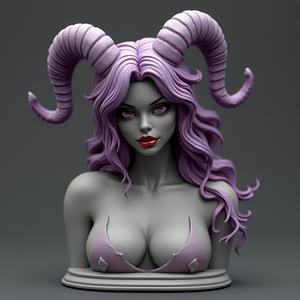 Fantasy Demoness Bust 100mm - 3D Printable Model