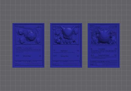 Gastly, Haunter and Gengar 3D Pop Up Card - Pokémon Fan Art STL | Ideal for FDM/Resina