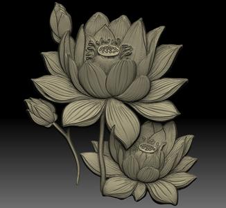 Lotus Relief 3D print model