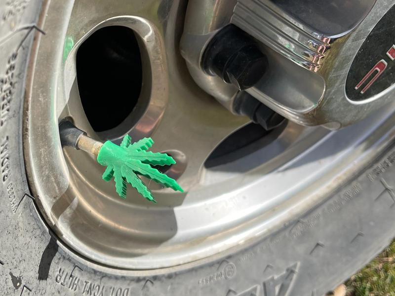 Hemp Cannabis Leaf Tire Valve Cap