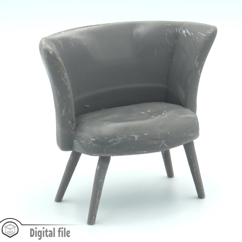 1:12 miniature Modern armchair 1