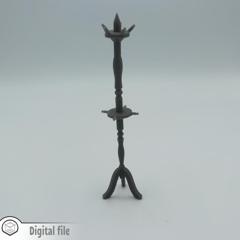 1:12 miniature Tall coat rack
