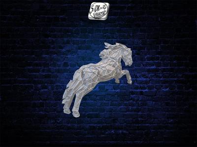 Horse L10 - Low Voronoi Style - Single Spider Web - LowPoly - Perfect Design - Easy Print - Decor