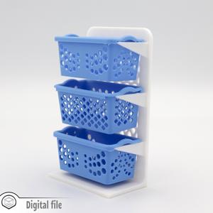 1:12 miniature Set of 3 laundry baskets with support