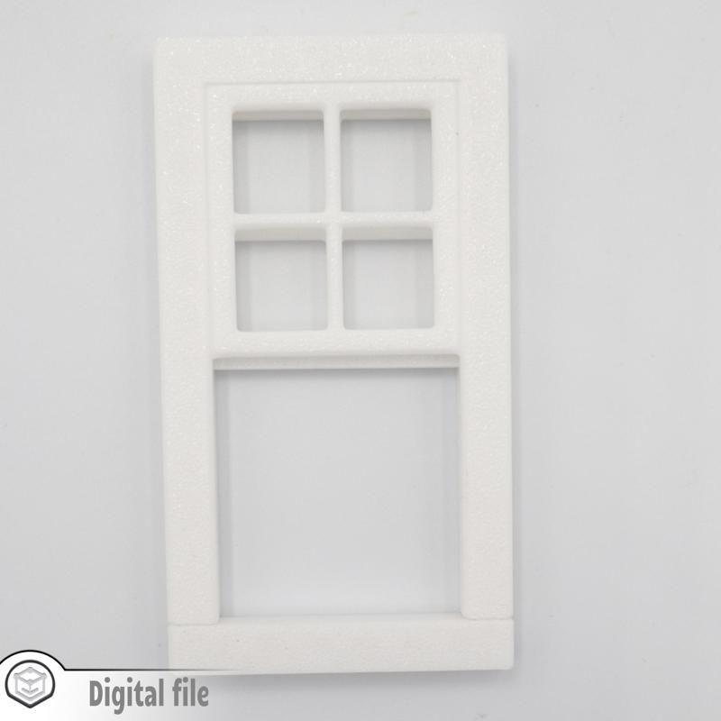 1:12 miniature Vertical sliding window style 1 multi-color and multi-material features