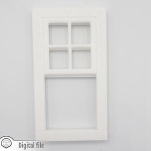 1:12 miniature Vertical sliding window style 1 multi-color and multi-material features