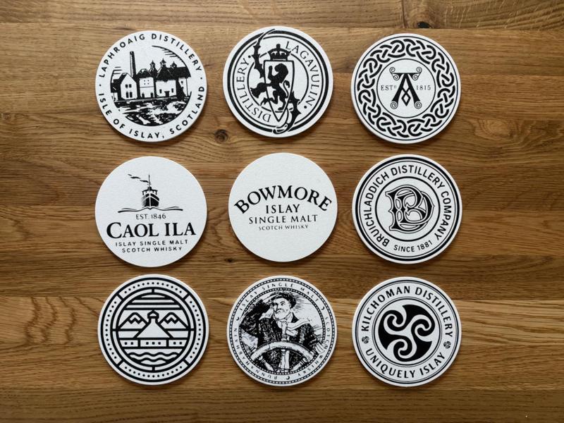 Islay Scotch Whisky Coaster Set