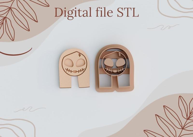 STL Digital Files for Polymer Clay Cutters | 3D Printable Cookie Cutters DIY Craft Tools Instant Download Earrings cutters "Zombi Halloween"