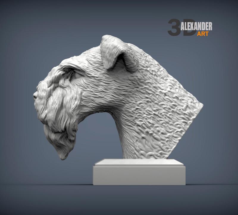 Kerry blue terrier bust 3D print model